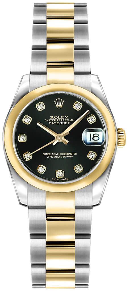 rolex lady-datejust 26 black dial oyster bracelet watch 179163 179163-blkso|Rolex lady Datejust.